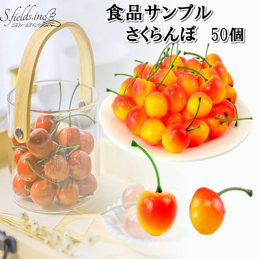 【sunnyさま 】専用となります。　超大判 botanical Amazon.co.jp: S.fields.inc さくらんぼ 食品サンプル 50個 2.5